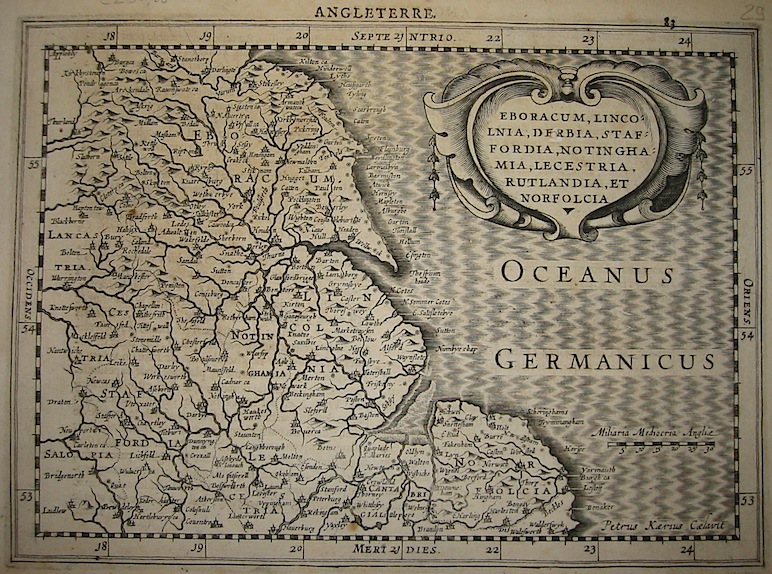 Mercator Gerard - Hondius Jodocus Eboracum, Lincolnia, Derbia, Staffordia... 1630 Amsterdam